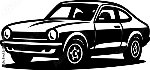 Seventies Compact Coupe With Simple Body Lines And Chrome Bumpers