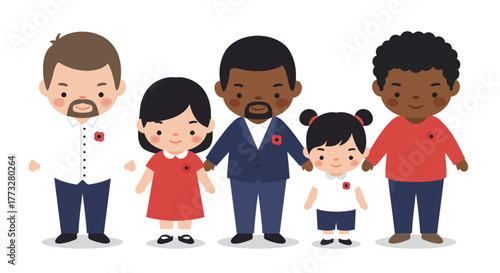 Diverse group of people holding hands together in unity and harmony.