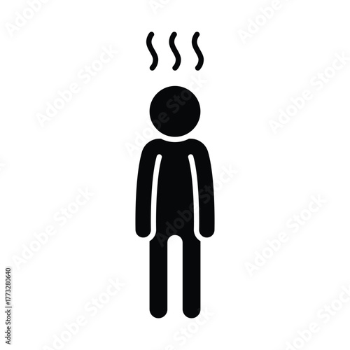 Depression icon. Simple solid style. Depression silhouette symbol design. Simple glyph illustration on white background.