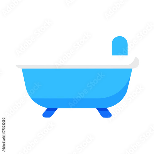 blue bath tub with foam