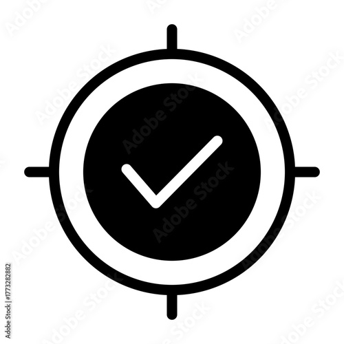 Target Vector Solid Icon, Goal Icons Collection, Focus silhouette.
