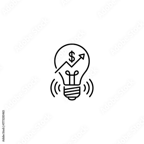 Financial enlightenment bulb with dollar arrow
