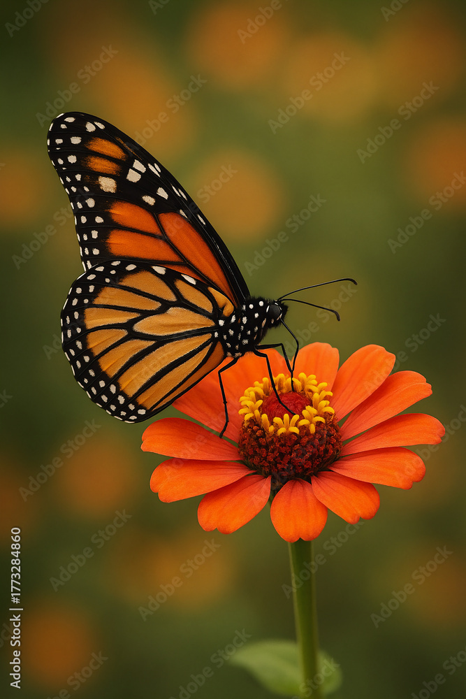 Fototapeta premium butterfly on flower