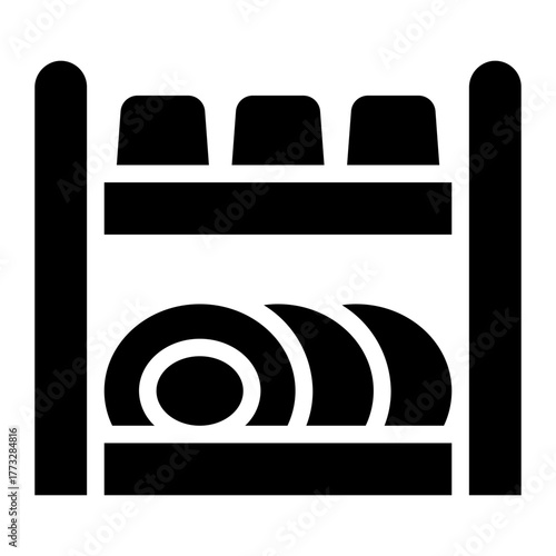 dish rack glyph icon