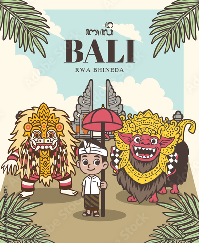 "Rwa Bhineda" is a Balinese concept that signifies the dualistic nature of the universe, emphasizing the balance and harmony between opposing forces. It literally translates to "two opposites"