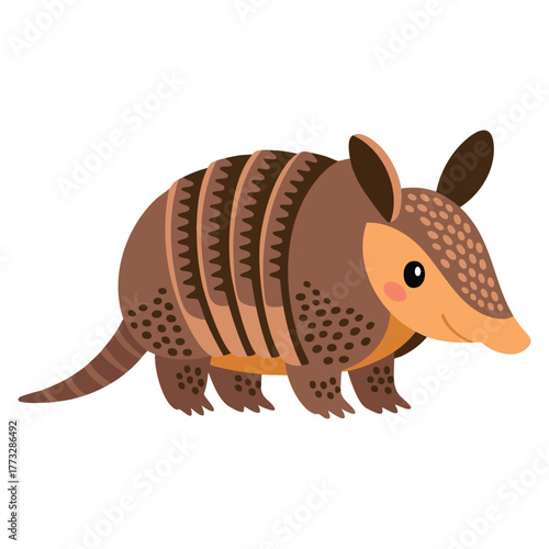 Armadillo illustration isolated on white background perfect for wildlife desert animal nature or educational themed creative vector artwork