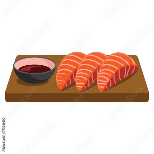 Asian sashimi illustration vector on a white background isolated artwork perfect for japanese cuisine food menu restaurant design or sushi themed creative concept