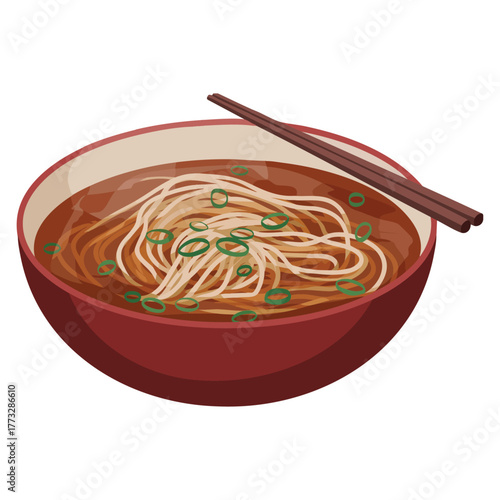 Asian udon illustration vector on a white background isolated artwork perfect for japanese cuisine noodle dish restaurant menu or cultural food themed creative design