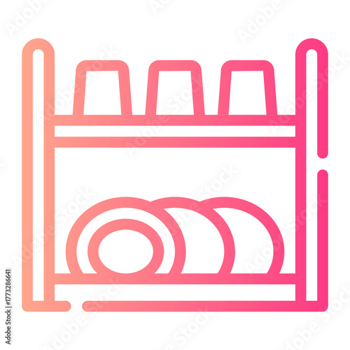 dish rack gradient icon