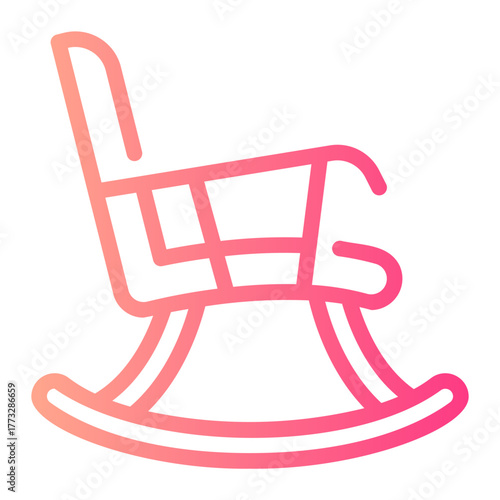rocking chair gradient icon