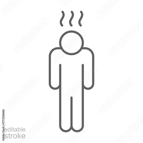 Depression icon. Simple outline style. Depression linear symbol design. Simple line illustration on white background. Editable stroke