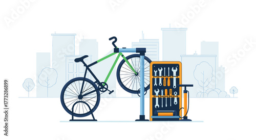 Urban bike repair station