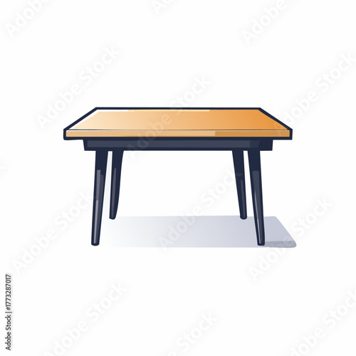 Wooden Table with Black Legs - A Simple and Elegant Design.