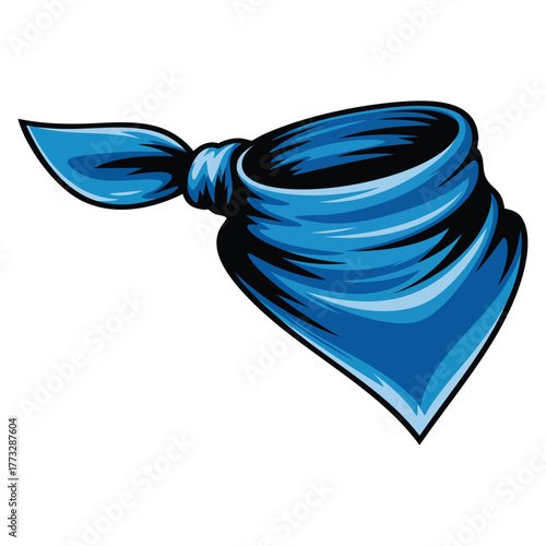 Cartoon blue scarf vector illustration isolated on white background perfect for winter accessory fashion clothing apparel or stylish themed creative artwork