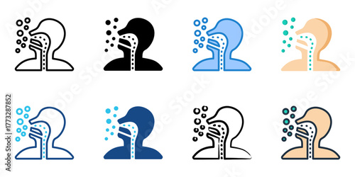 Inhalable Particles icon set multiple style collection 
