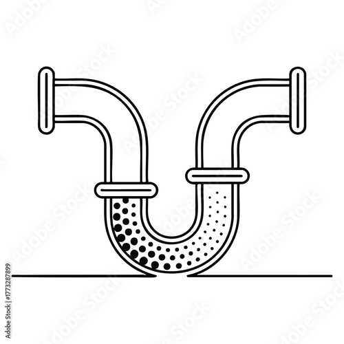 Clogged pipe icon blocked drain vector art illustration suitable for plumbing repair maintenance water leak or construction design related concept artwork