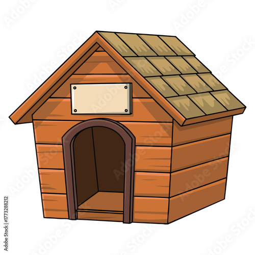 Doghouse made of wood vector illustration isolated design perfect for pet home animal shelter backyard garden or domestic animal themed artwork