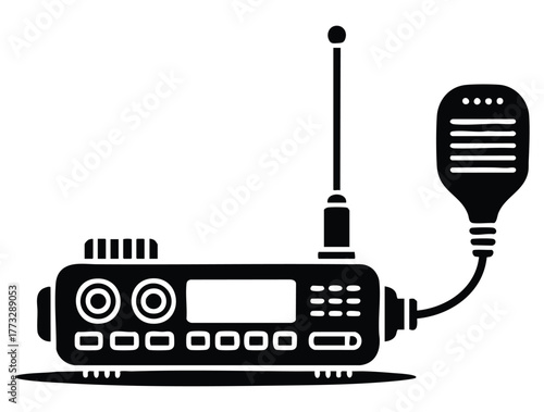 Ham radio icon amateur radio wireless frequency message exchange vector illustration perfect for communication device or technology themed artwork