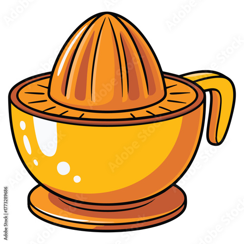 Illustration of a juice extractor isolated on white background perfect for kitchen appliance design recipe book or beverage themed artwork