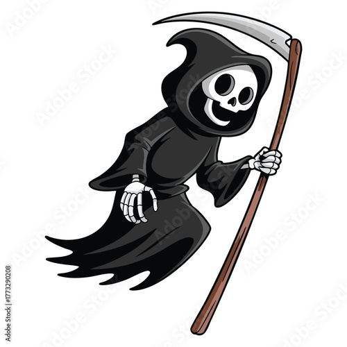 Illustration of ghost on white isolated design element perfect for halloween spooky supernatural cartoon character or fantasy themed creative artwork