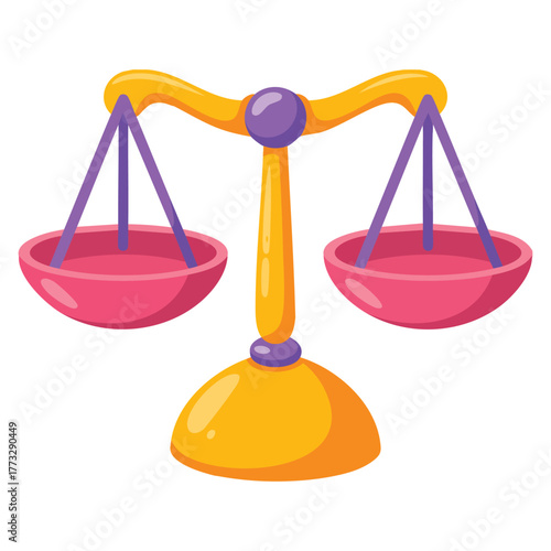 Illustration of measuring balance isolated on white background vector design perfect for laboratory science equipment chemistry or precise measurement themed artwork