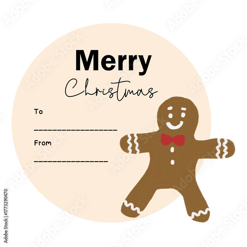Cookie Man tag with space for text