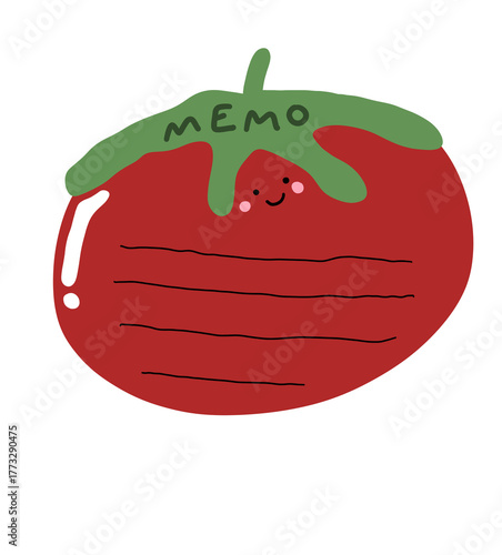 Cute tomato-shaped post-it