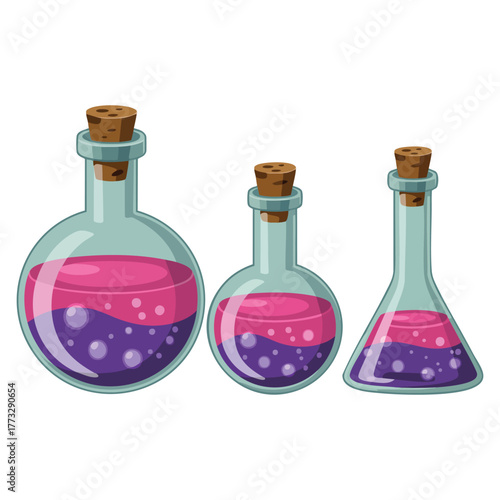 Illustration set of lab tool containers isolated vector design ideal for scientific experiment chemistry class or laboratory equipment themed artwork