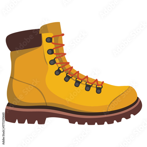 Illustration of warm lace up suede boots vector design ideal for autumn winter fashion footwear collection or seasonal clothing artwork