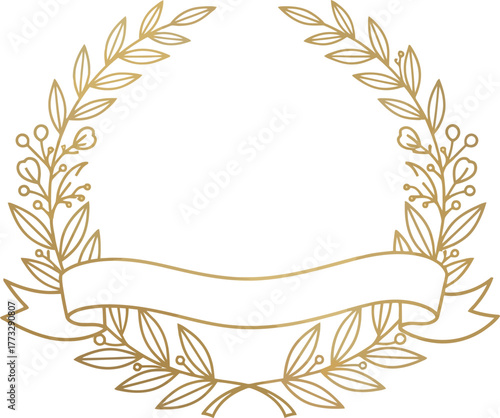 Elegant laurel wreath with banner for your exquisite designs