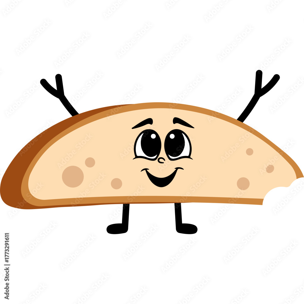 Obraz premium Cartoon Bread Character