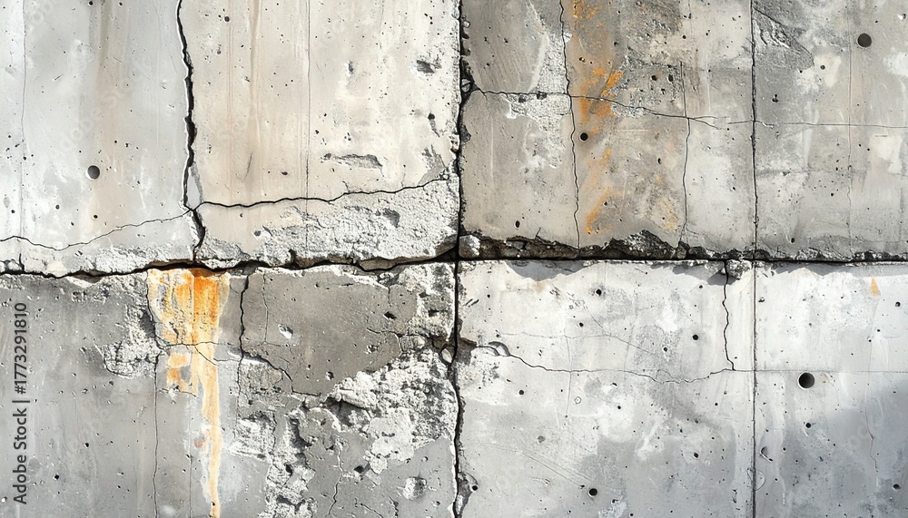 Obraz premium Concrete wall crack macro, rough surface texture, building material closeup, industrial design detail, gray cement pattern, architecture surface realism, construction texture photo.
