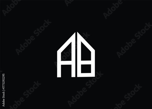Modern ab monogram logo design