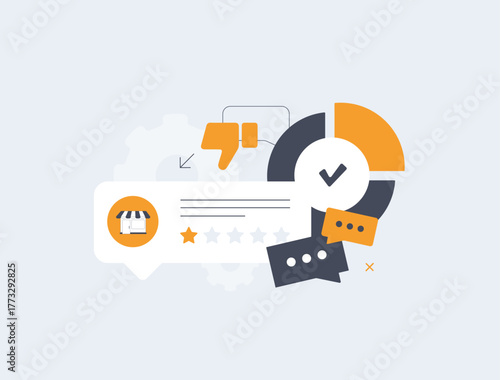 Fake negative reviews expose competitor review flooding tactics using automated spam, sentiment manipulation. Business reputation sabotage for unfair market advantage and SEO disruption illustration