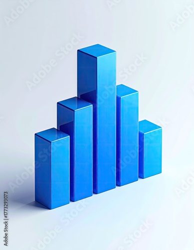 Blue isometric bar graph on white Free Download Blue isometric bar graph on white - GFXLoad