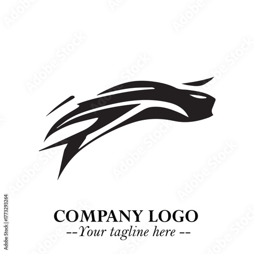 Car Running Fast Logo Symbol in Black on the White Background with Dynamic Speed Design