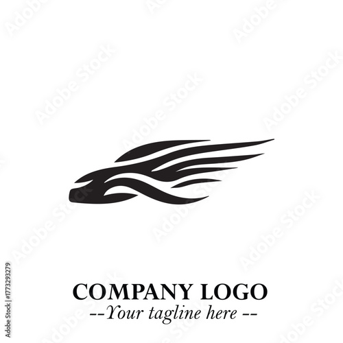 Car Running Fast Logo Symbol in Black on the White Background with Dynamic Speed Design