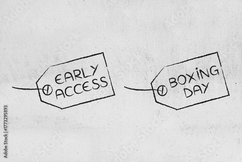 early access and boxing day sale price tags illustration