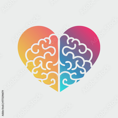 Brain and Heart Fusion - A Symbol of Emotional and Cognitive Balance.