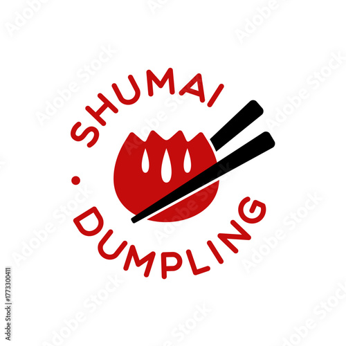 Shumai Chinese Dumpling Logo. Dumpling Asian Food Illustration Vector