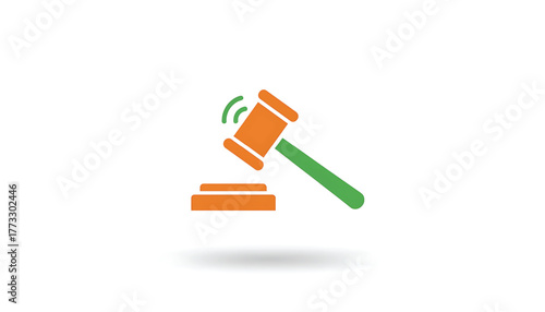 Vector of judge gavel. Symbol of law and justice. Sentencing instrument icon.