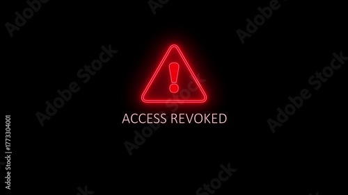 Access revoked alert icon with binary code background. The attention grabbing icon highlights the importance of digital safety in today's interconnected.