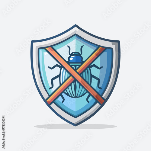 Antivirus shield protecting against computer viruses and malware.
