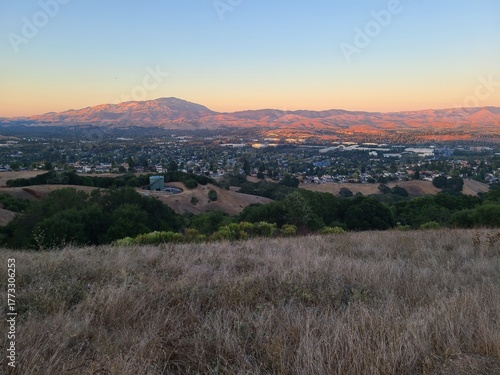 Mt Diablo and the San Ramon valley at sunset