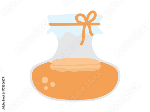 Kombucha Scoby Fermented Jar Illustration
