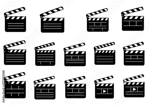 Movie Magic Clapperboard Icons for Film and Video Projects