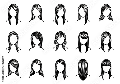 Illustrative Collection of Hairstyles A Versatile Variety