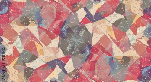 Colorful abstract geometric pattern with textured background design.