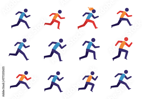 Diverse Runner Silhouettes A Dynamic Collection of Running Figures