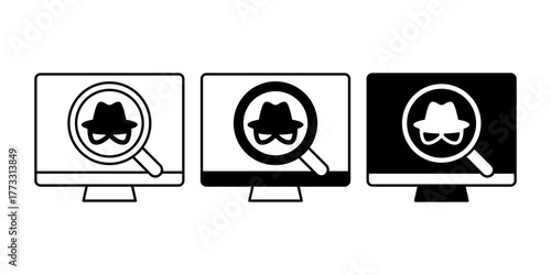 Fraud Detection Black Icon Bundle Financial Security, Banking Protection, Risk Management Concept